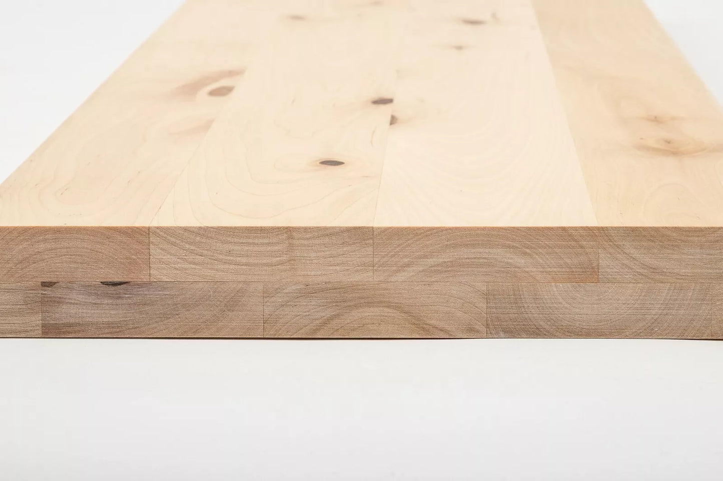 Plaukts, trepju pakāpiens, pretpakāpieni, palodze Bērzs Rustic, pilnas lameles,  40 mm, 2 slāņu, Eļļots ar cietā vaska eļļu, tonis Dabīgi balts