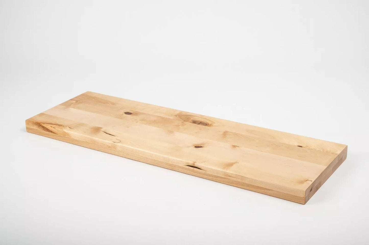 Shelf Stair tread Riser Windowsill Birch Rustic, full stave lamellas, 40 mm, 2-layer, Matte lacquere