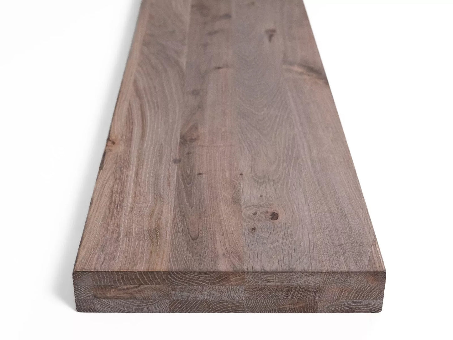 Stair tread Windowsill Risers Ozols Rustic, pilnas lameles, 52 mm, 3-kārt, nodeldēta dabīgi balti eļļota
