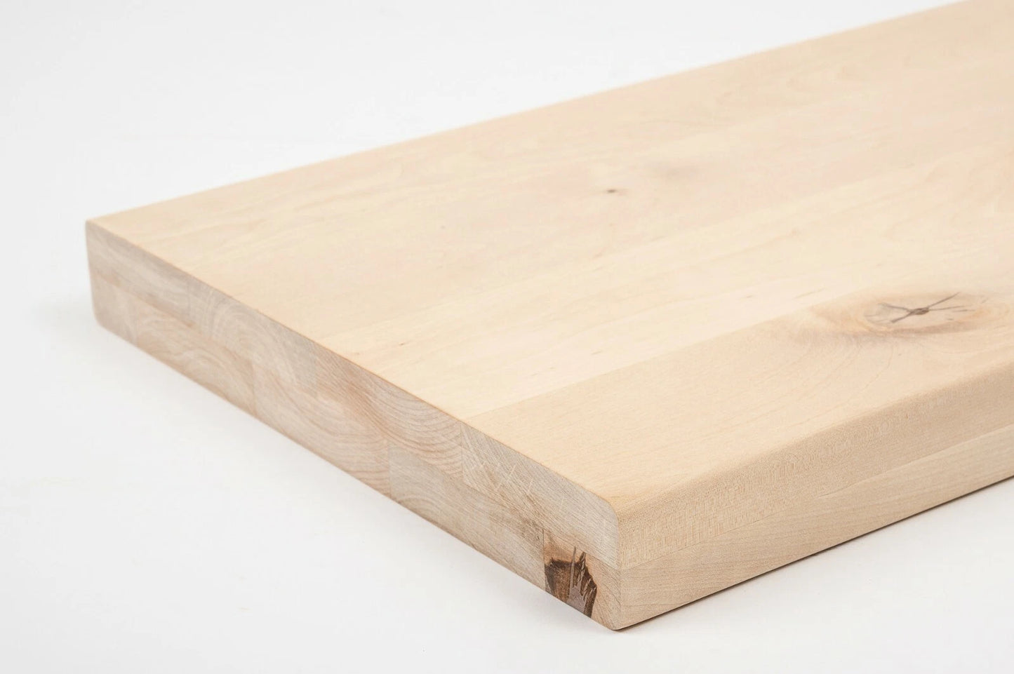 Shelf Stair tread Riser Windowsill Birch Rustic, full stave lamellas, 40 mm, 2-layer, Unfinished