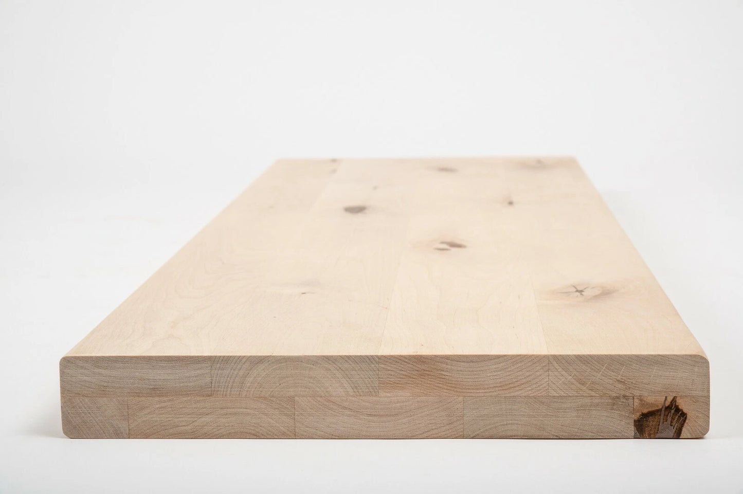 Shelf Stair tread Riser Windowsill Birch Rustic, full stave lamellas, 40 mm, 2-layer, Unfinished