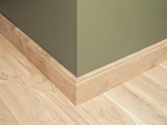 Solid Skirting Board Oak Rustic 20x110mm Hard wax oil Natural white 1,5-2,5m Hamburg Profile