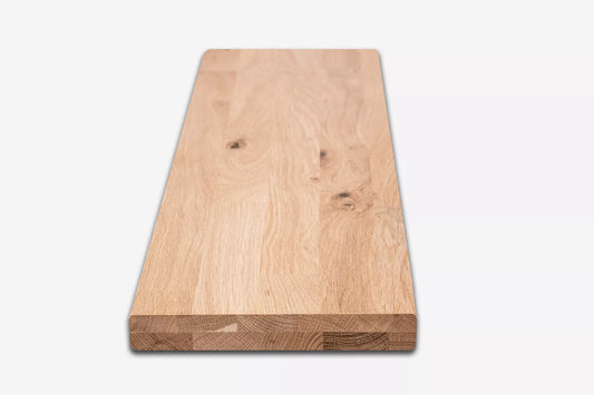 Plaukts, trepju pakāpiens, pretpakāpiens, palodze, Ozols Rustic, audzētas lameles, 40 mm,  2-kārt, eļļots ar cietā vaska eļļu tonī Dabīgi balts