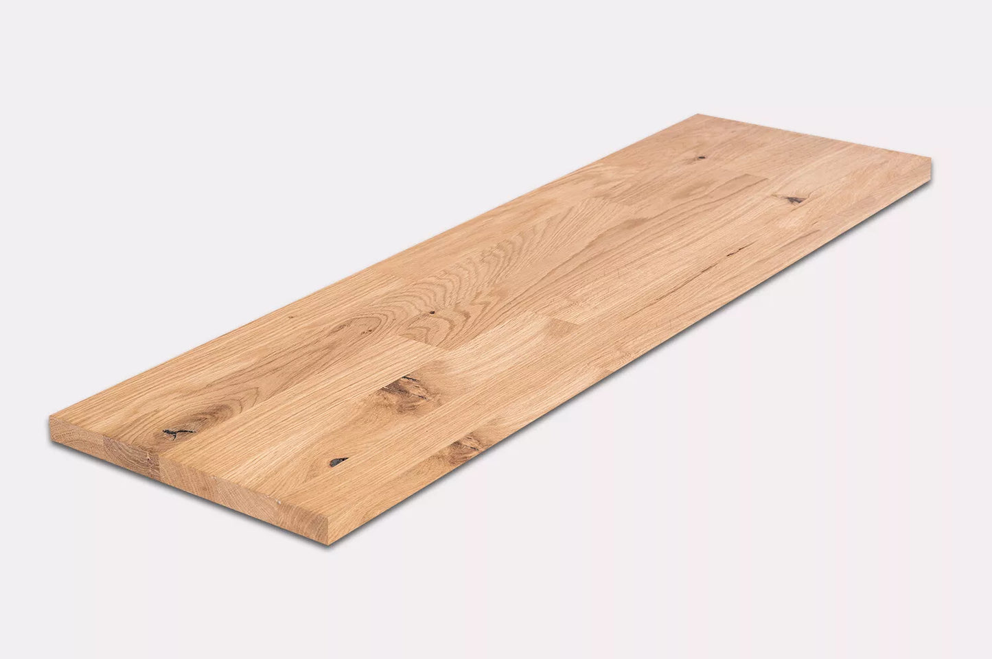 Plaukts, trepju pakāpiens, pretpakāpiens, palodze, Ozols Rustic, audzētas lameles, 20 mm, eļļots ar cietā vaska eļļu tonī Dabīgi balts