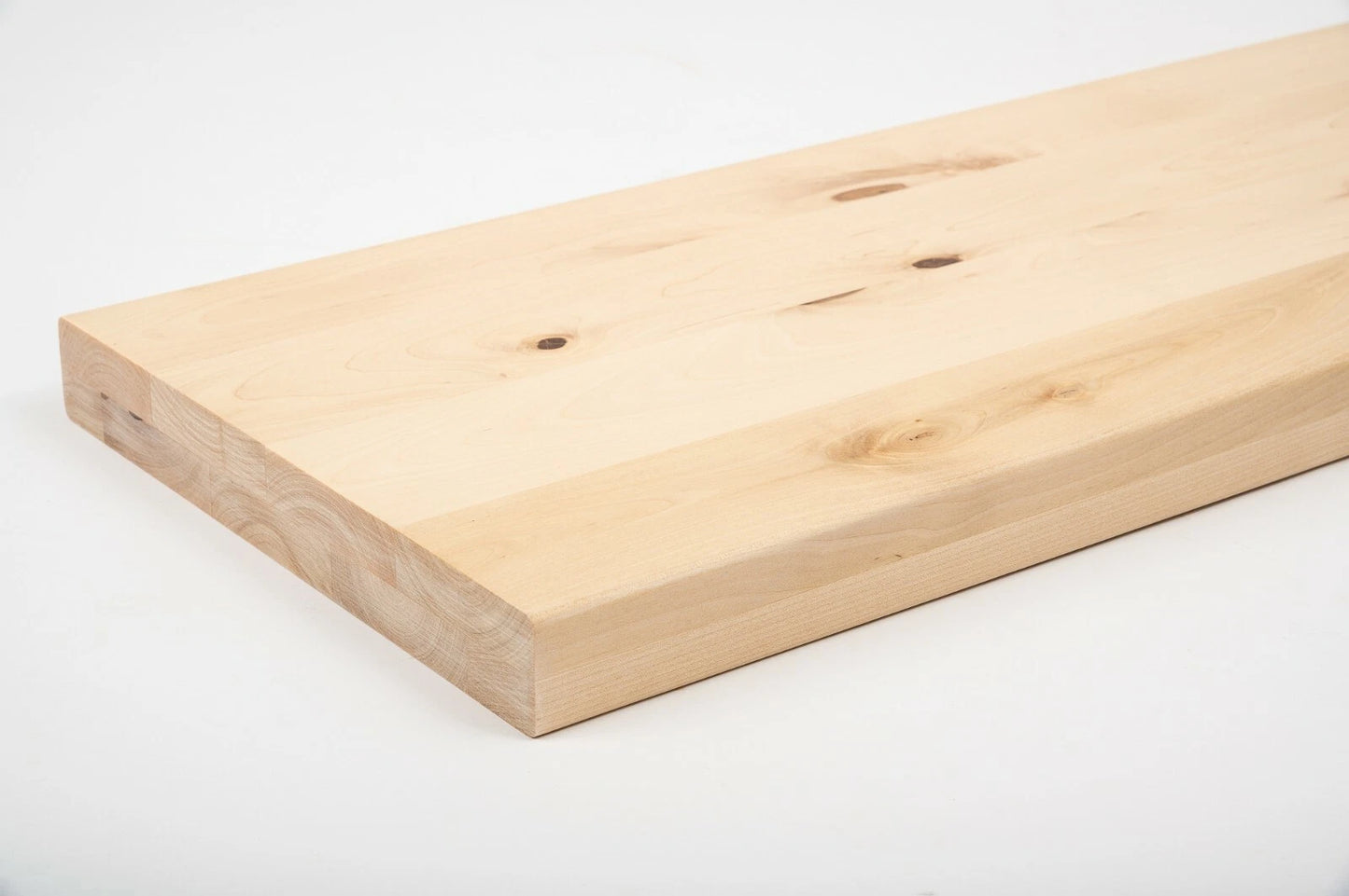 Plaukts, trepju pakāpiens, pretpakāpieni, palodze Bērzs Rustic, pilnas lameles,  40 mm, 2 slāņu, Eļļots ar cietā vaska eļļu, tonis Dabīgi balts