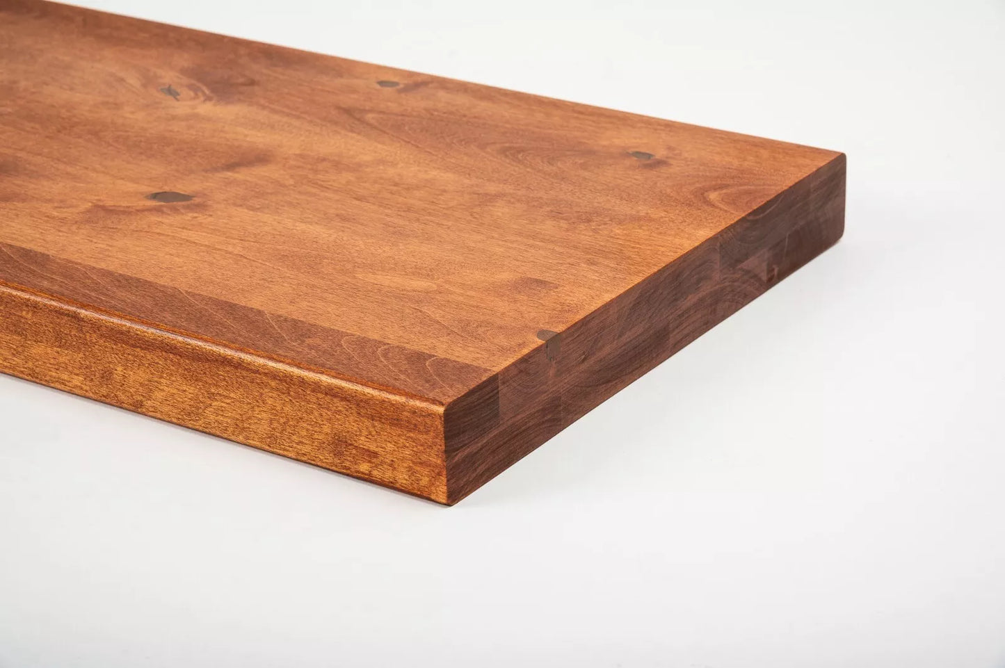 Plaukts, trepju pakāpiens, pretpakāpieni, palodze Bērzs Rustic, pilnas lameles,  40 mm, 2 slāņu, Eļļots, tonis Ķirsis