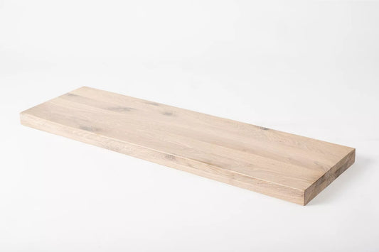 Plaukts, trepju pakāpiens, pretpakāpiens, palodze, Ozols Rustic, pilnas lameles, 40 mm, 2-kārt, Kaļķots balti eļļots