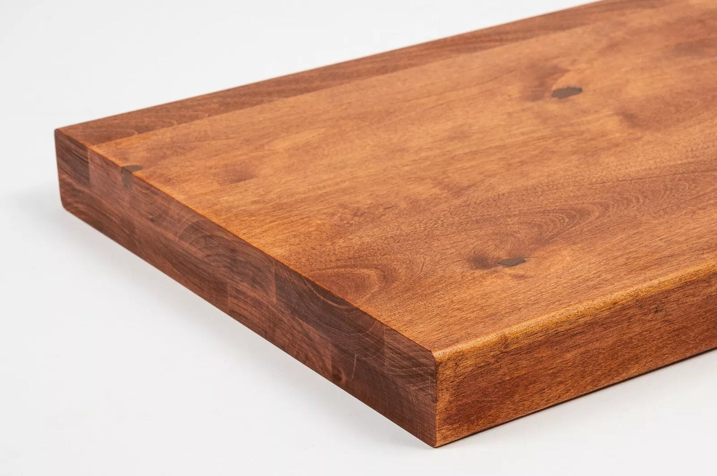 Plaukts, trepju pakāpiens, pretpakāpieni, palodze Bērzs Rustic, pilnas lameles,  40 mm, 2 slāņu, Eļļots, tonis Ķirsis