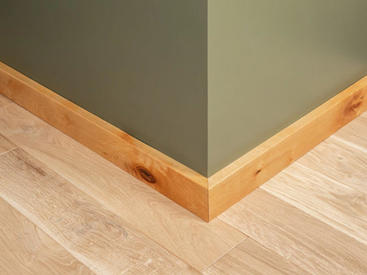 Solid Skirting Board Birch Rustic 24x80mm Natural oil 2000 mm with radius 5mm without filling