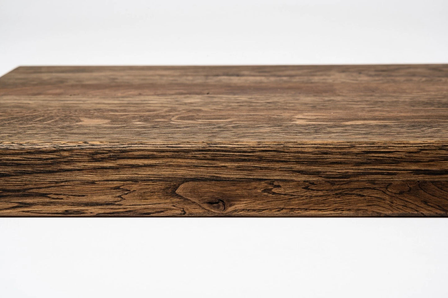 Shelf Stair tread Riser Windowsill Oak Rustic, full stave lamellas, 35 mm, 2-layer, Smoked oil
