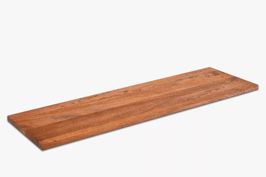 Plaukts, trepju pakāpiens, pretpakāpiens, palodze, Ozols Rustic, pilnas lameles, 20 mm, eļļots tonī Ķirsis
