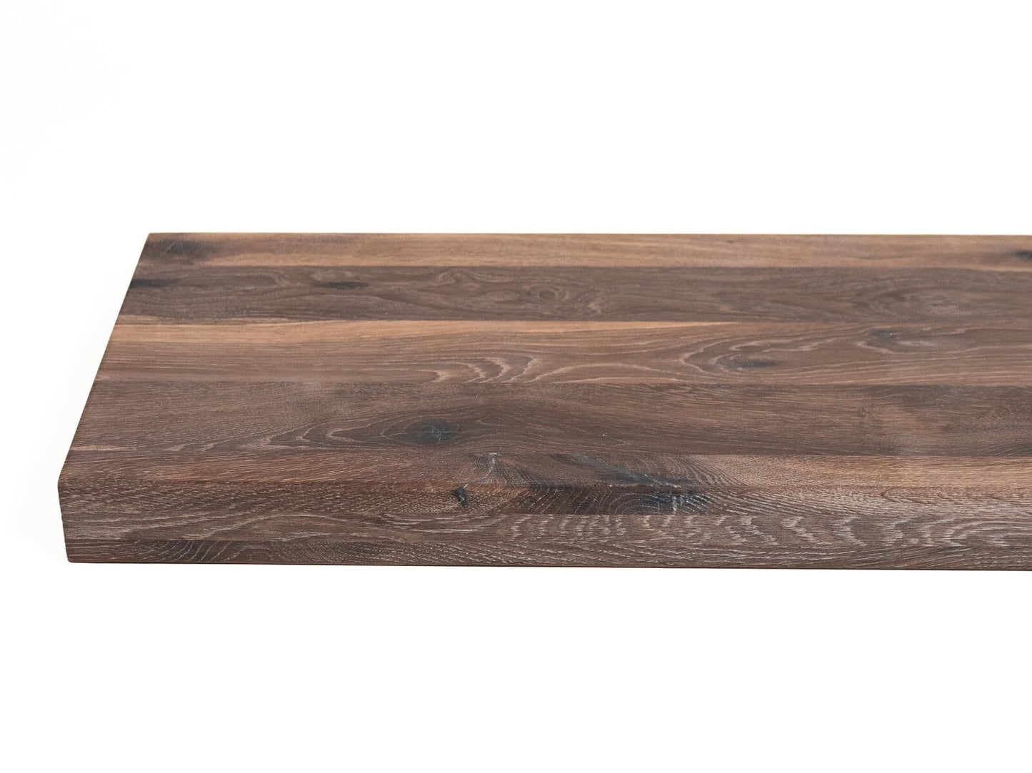 Shelf Stair tread Riser Windowsill Smoked Oak Rustic, full stave lamellas, 52 mm, 3-layer, White oil