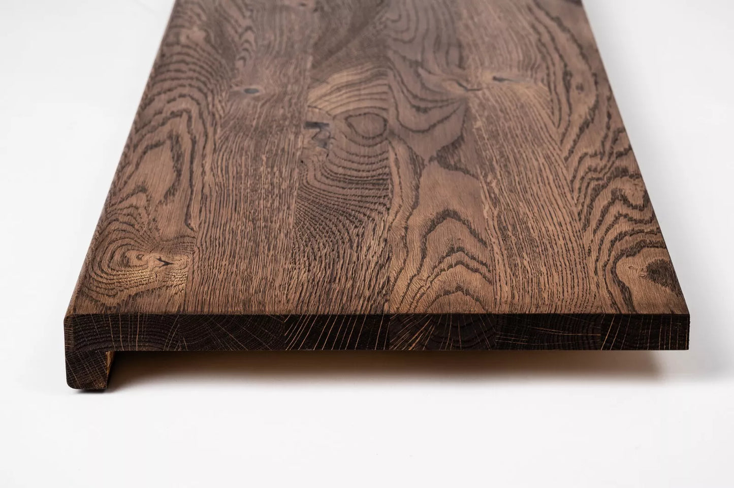 Stair tread Windowsill with overhang Oak Rustic, full stave lamellas, 16 mm, Walnut oil