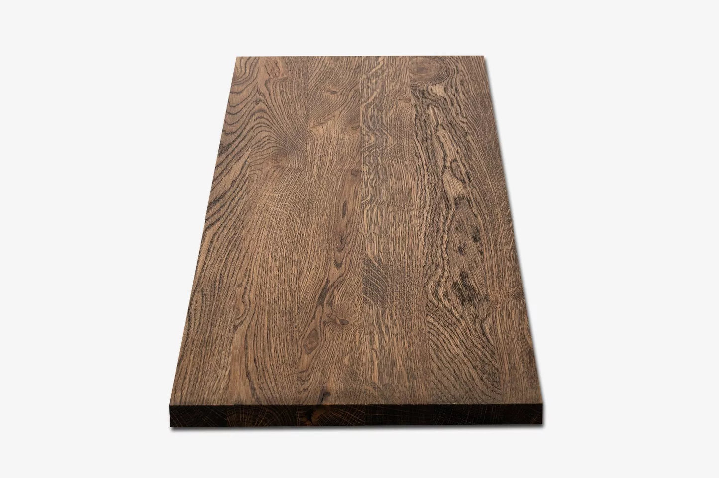 Shelf Stair tread Riser Windowsill Oak Rustic, full stave lamellas, 26 mm, Smoked oil