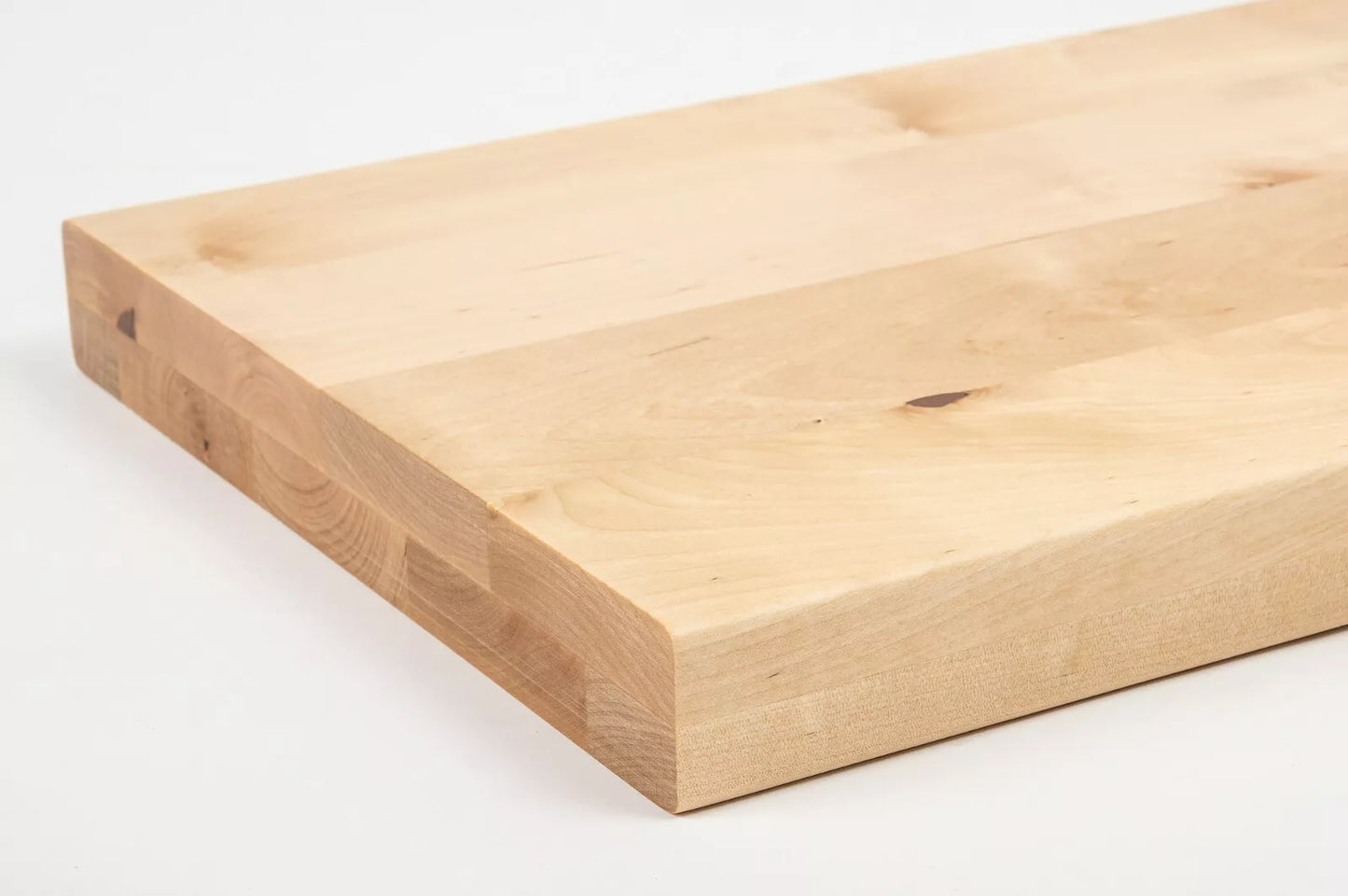 Shelf Stair tread Riser Windowsill Birch Rustic, full stave lamellas, 40 mm, 2-layer, Matte lacquere