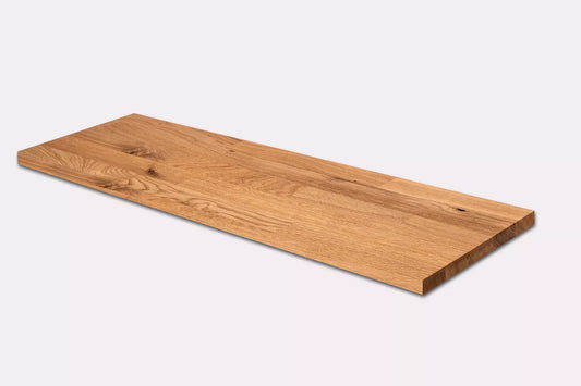 Plaukts, trepju pakāpiens, pretpakāpiens, palodze, Ozols Rustic, audzētas lameles, 26 mm, eļļots ar bezkrāsas cietā vaska eļļu