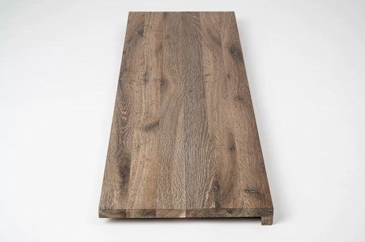 Trepju pakāpiens, palodze, Kūpināts Ozols, Rustic, pilnas lameles, 20 mm, Balti eļļots