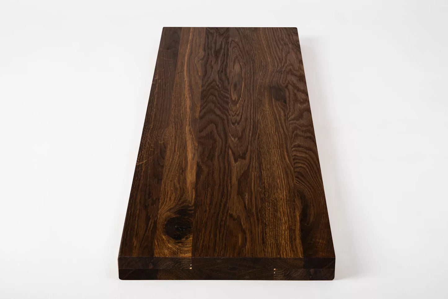 Shelf Stair tread Riser Windowsill Smoked Oak Rustic, full stave lamellas, 35 mm, 2-layer, Natural oil