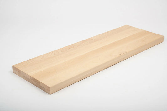 Plaukts, trepju pakāpiens, pretpakāpieni, palodze Bērzs A/B, pilnas lameles,  40 mm, 2 slāņu, Eļļots ar cietā vaska eļļu, tonis Dabīgi balts