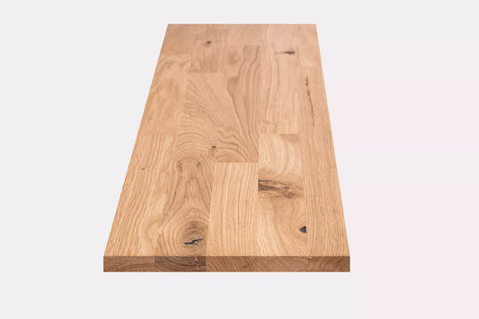 Plaukts, trepju pakāpiens, pretpakāpiens, palodze, Ozols Rustic, audzētas lameles, 20 mm, eļļots ar cietā vaska eļļu tonī Dabīgi balts