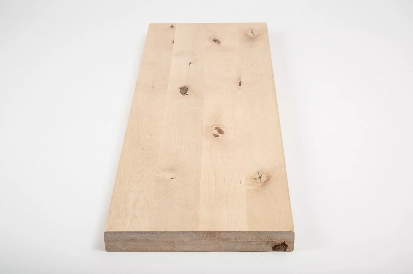 Shelf Stair tread Riser Windowsill Birch Rustic, full stave lamellas, 40 mm, 2-layer, Unfinished