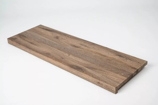 Trepju pakāpiens, palodze, Kūpināts Ozols, Rustic, pilnas lameles, 16 mm, Balti eļļots