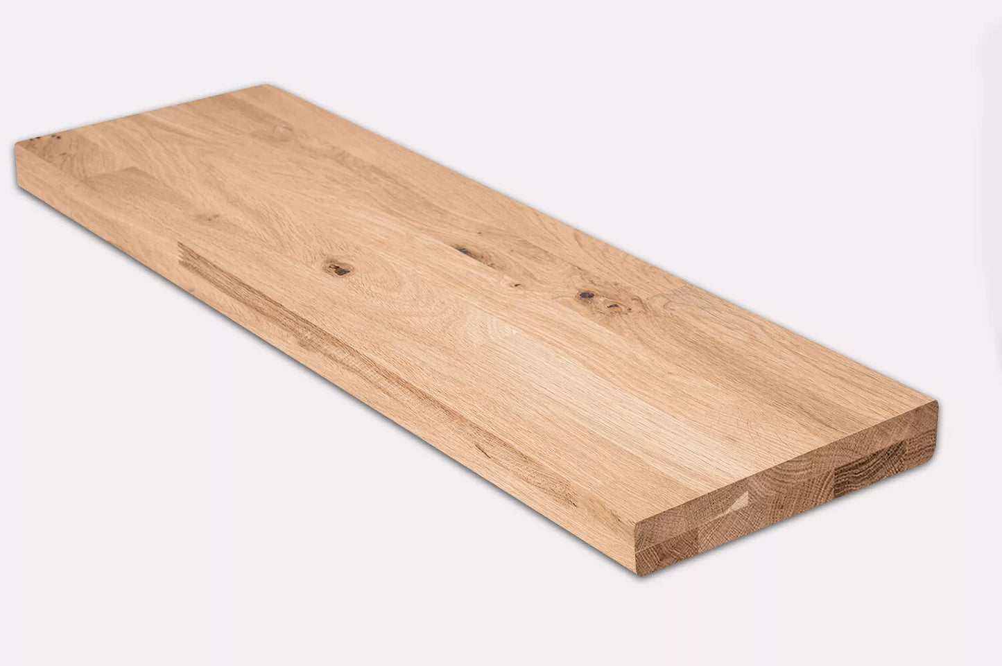 Plaukts, trepju pakāpiens, pretpakāpiens, palodze, Ozols Rustic, audzētas lameles, 40 mm,  2-kārt, eļļots ar cietā vaska eļļu tonī Dabīgi balts
