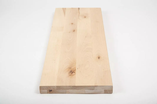 Plaukts, trepju pakāpiens, pretpakāpieni, palodze Bērzs Rustic, pilnas lameles,  40 mm, 2 slāņu, Balti eļļots