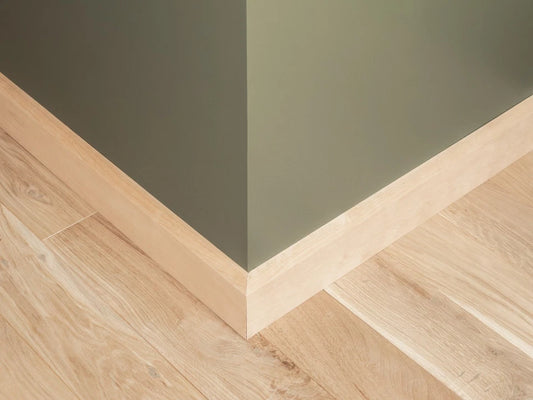 Grīdlīste Bērzs A/B 24x100mm eļļots ar cietā vaska eļļu tonī Dabīgi balts 2000 mm ar rādiusu 20mm