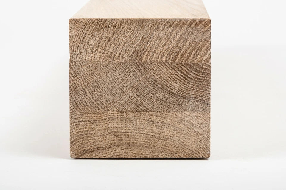 Līmētās ozola koka brusas Rustic 120x120 mm Balti eļļots