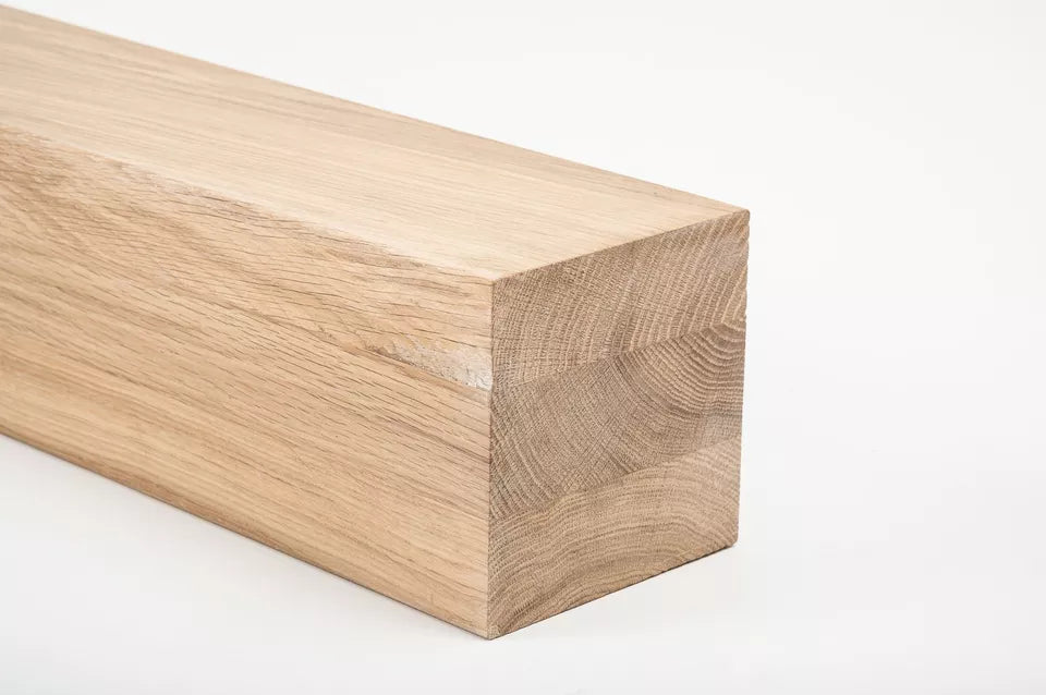 Līmētās ozola koka brusas Rustic 80x80 mm Balti eļļots