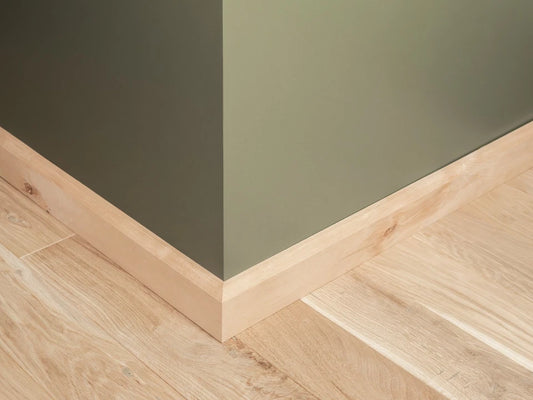 Solid Skirting Board Birch Rustic 24x80mm unfinished 2000 mm with radius 5mm without filling