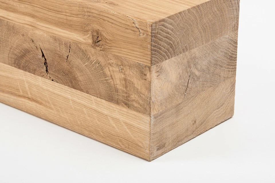 Līmētās ozola koka brusas Rustic 120x120 mm eļļots ar cietā vaska eļļu tonī Dabīgi balts