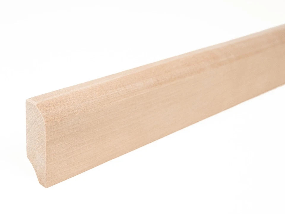 Grīdlīste Bērzs A/B 24x60mm eļļots ar cietā vaska eļļu tonī Dabīgi balts 2000 mm ar rādiusu 20mm