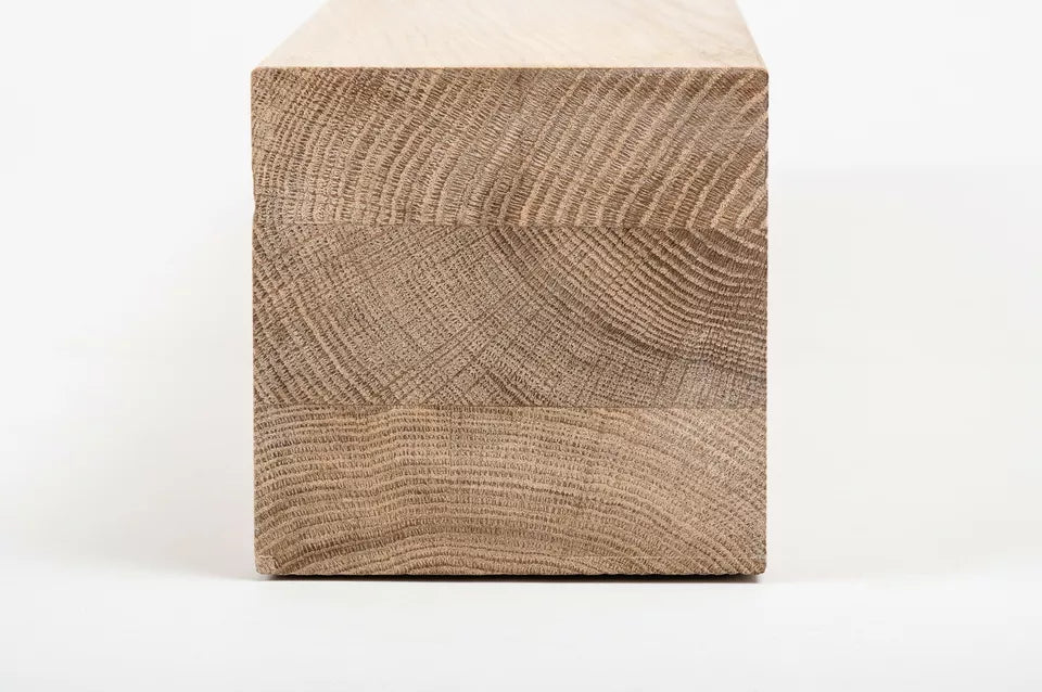 Līmētās ozola koka brusas Rustic 80x80 mm Balti eļļots