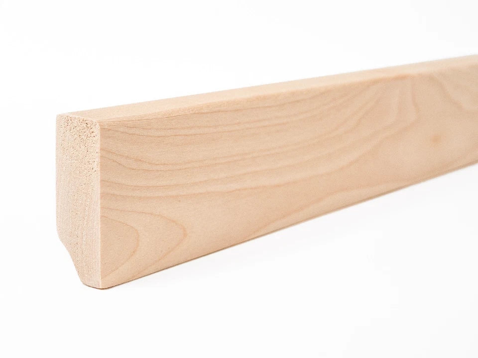 Grīdlīste Bērzs A/B 24x60mm eļļots ar cietā vaska eļļu tonī Dabīgi balts 2000 mm ar rādiusu 5mm